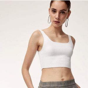 White Babaton Arjun ARITZIA Crop Top Size XS NWT